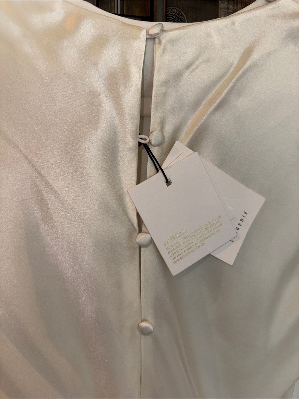 Zara 100% Silk Draped Dress In Oyster-white with Flared Cuffs. - Picture 12 of 17